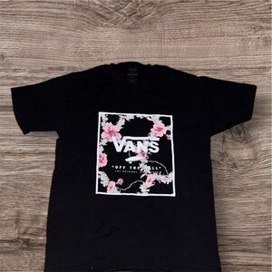 Vans Black and Pink Floral Men's Tee
